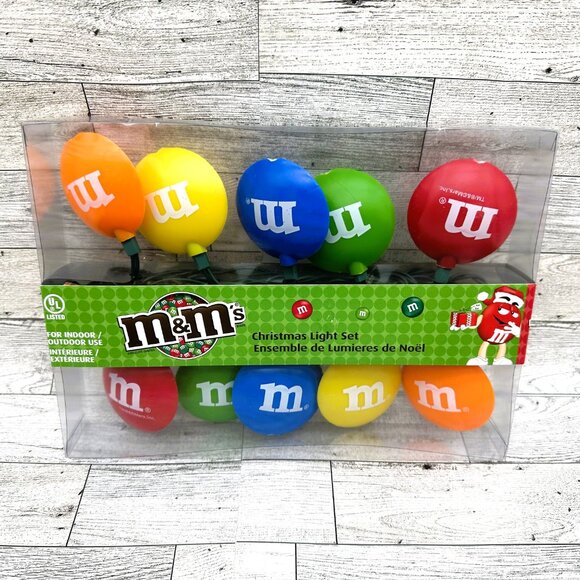 Brand New Kurt Adler M&M Indoor/Outdoor Christmas 10 Bulb String Light Set - Picture 1 of 4